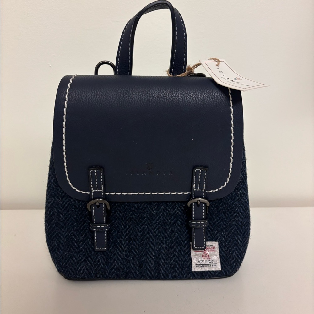 Islander Mini Backpack in Navy Tweed